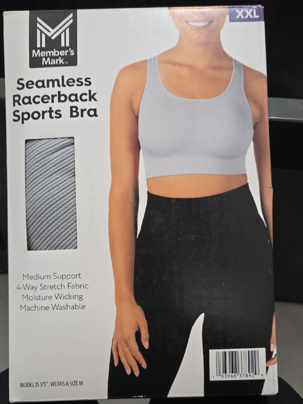 Member's Mark Women's Seamless Racerback Sports Bra - Light Gray